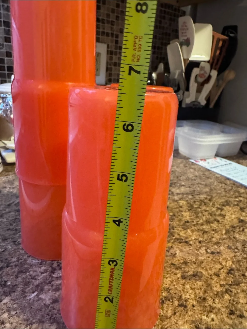 Tupperware Coral-Red Stackable Plastic Tumblers - Set of 4